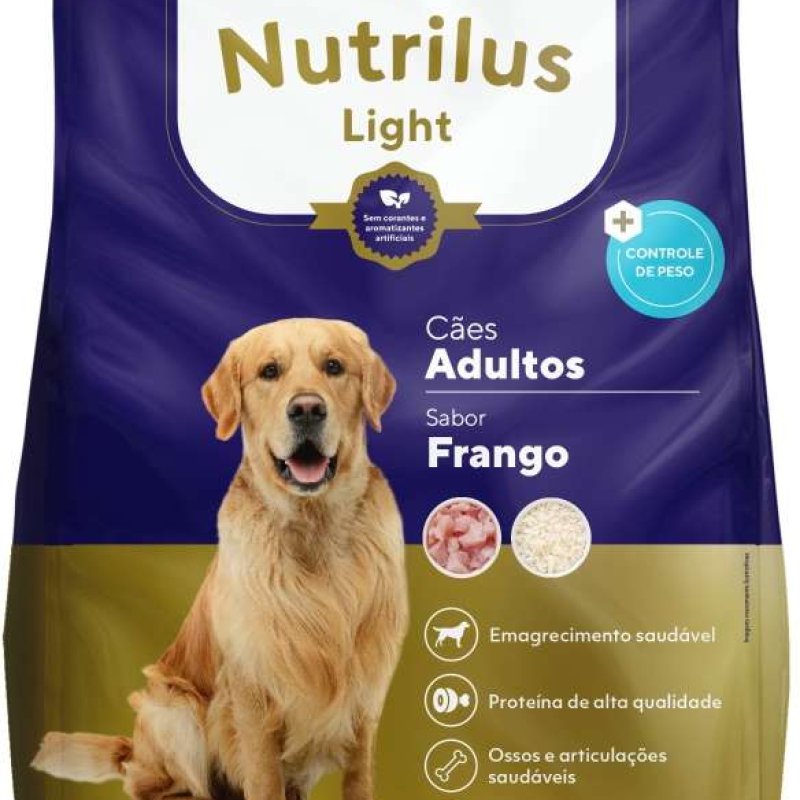 Ração Seca Nutrilus Light Frango para Cães Adultos Raças Médias e Grande